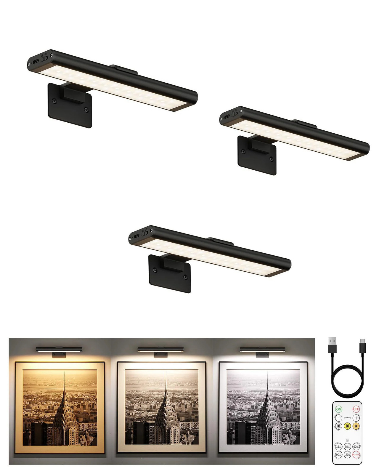 EZVALO Picture Light for Wall Rechargeable 2400mAh Lights