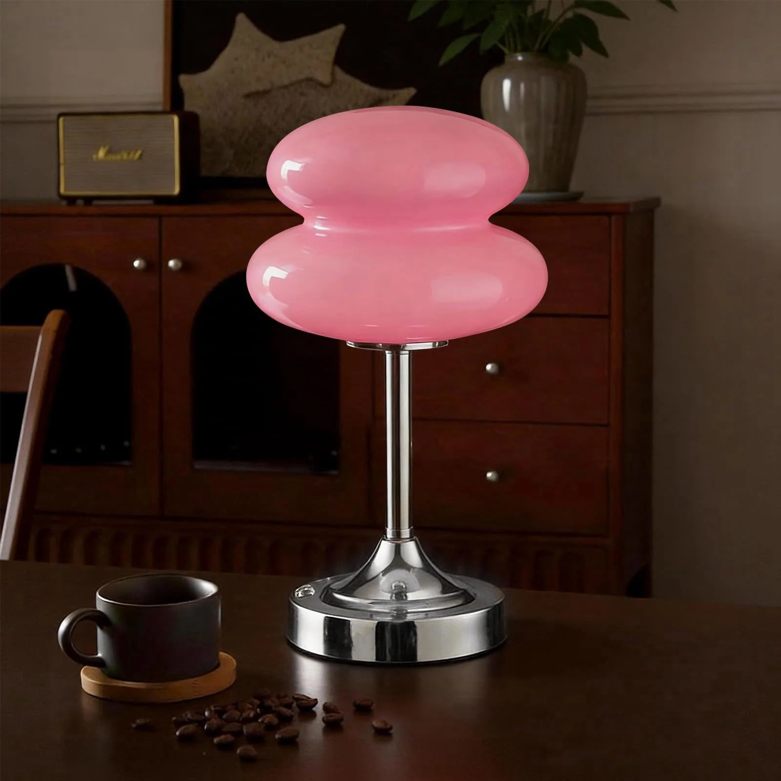 Cordless Mushroom Lamp Table Lamp for Bedroom Battery