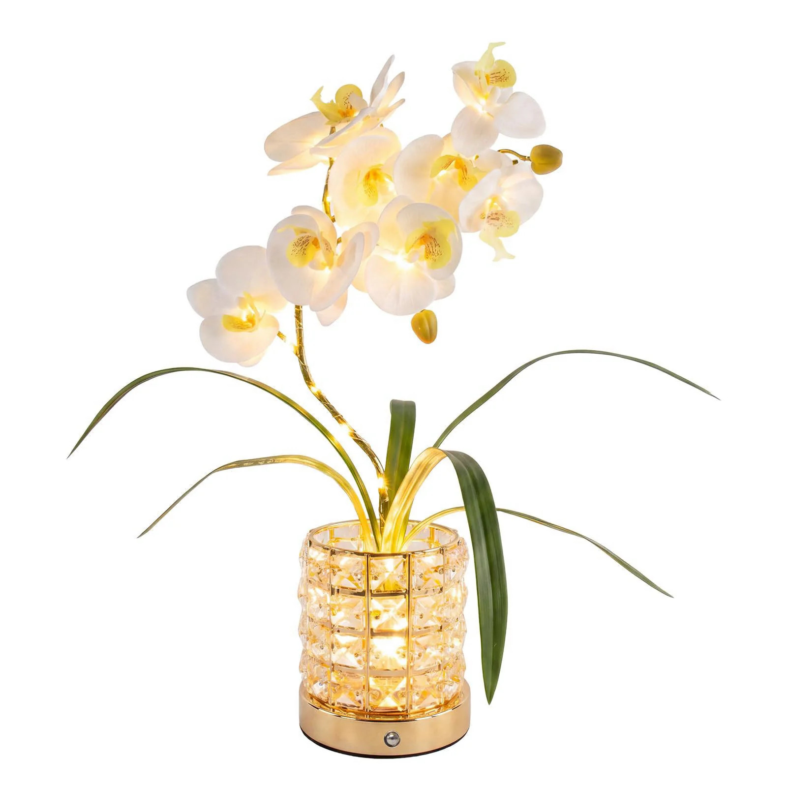Crystal Phalaenopsis Orchid Lamp USB Rechargeable Touch