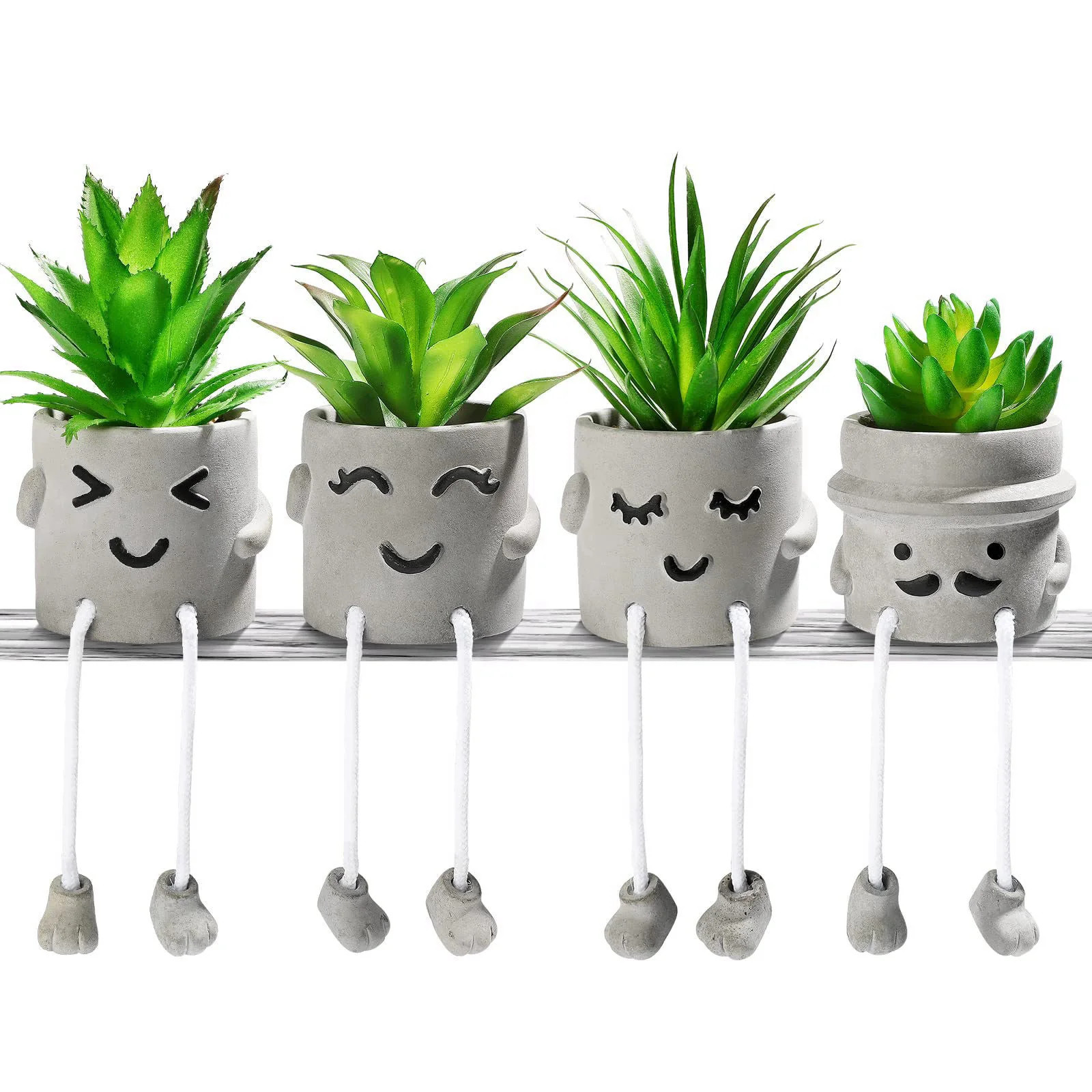 Creative Artificial Succulent Plants with Pots