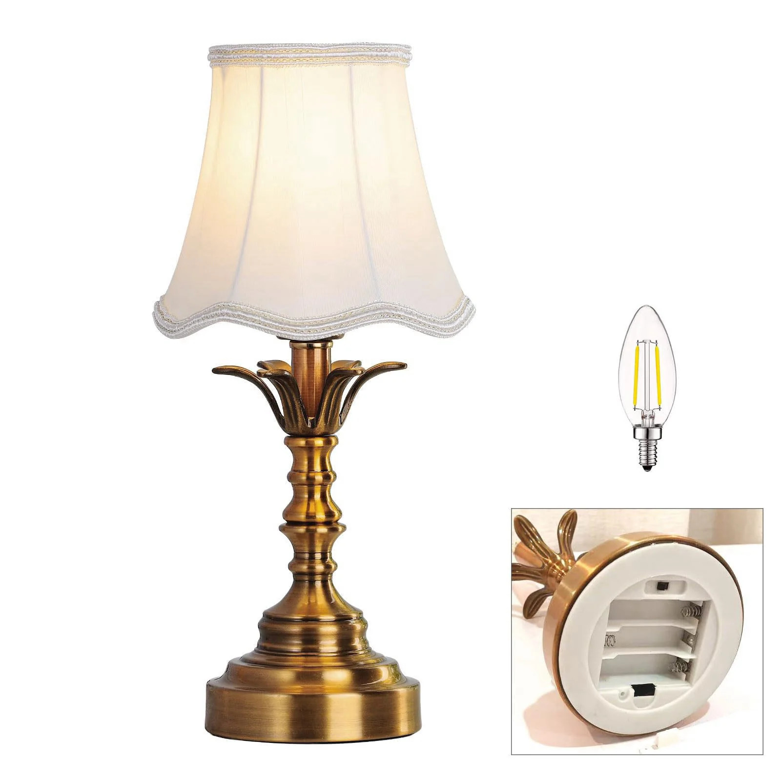Small Mini Vintage Table Lamps Cordless Entry Way Table Home