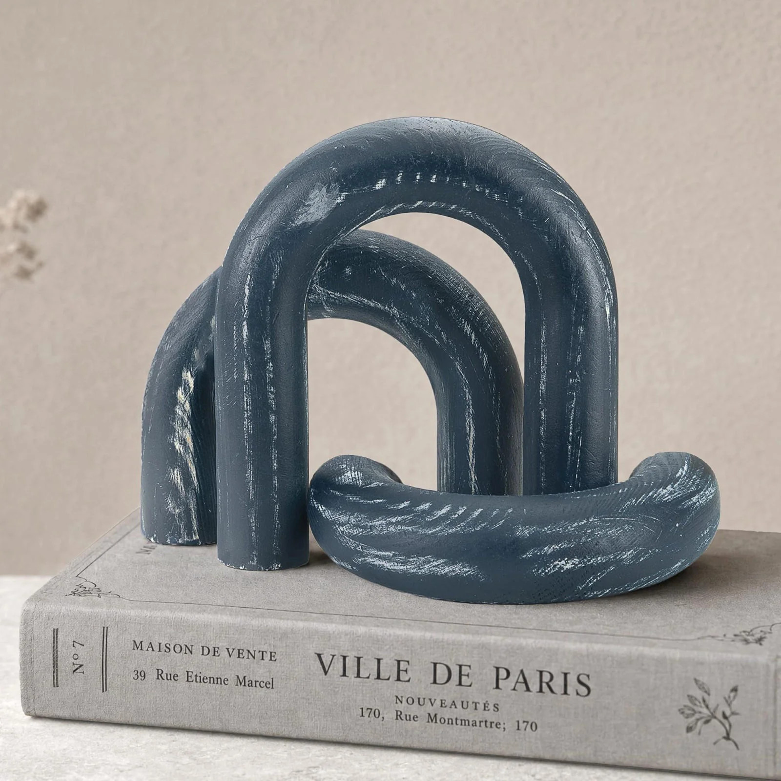 EOSAHR Pine Wood Arch Decor Set Wood Sculpture for