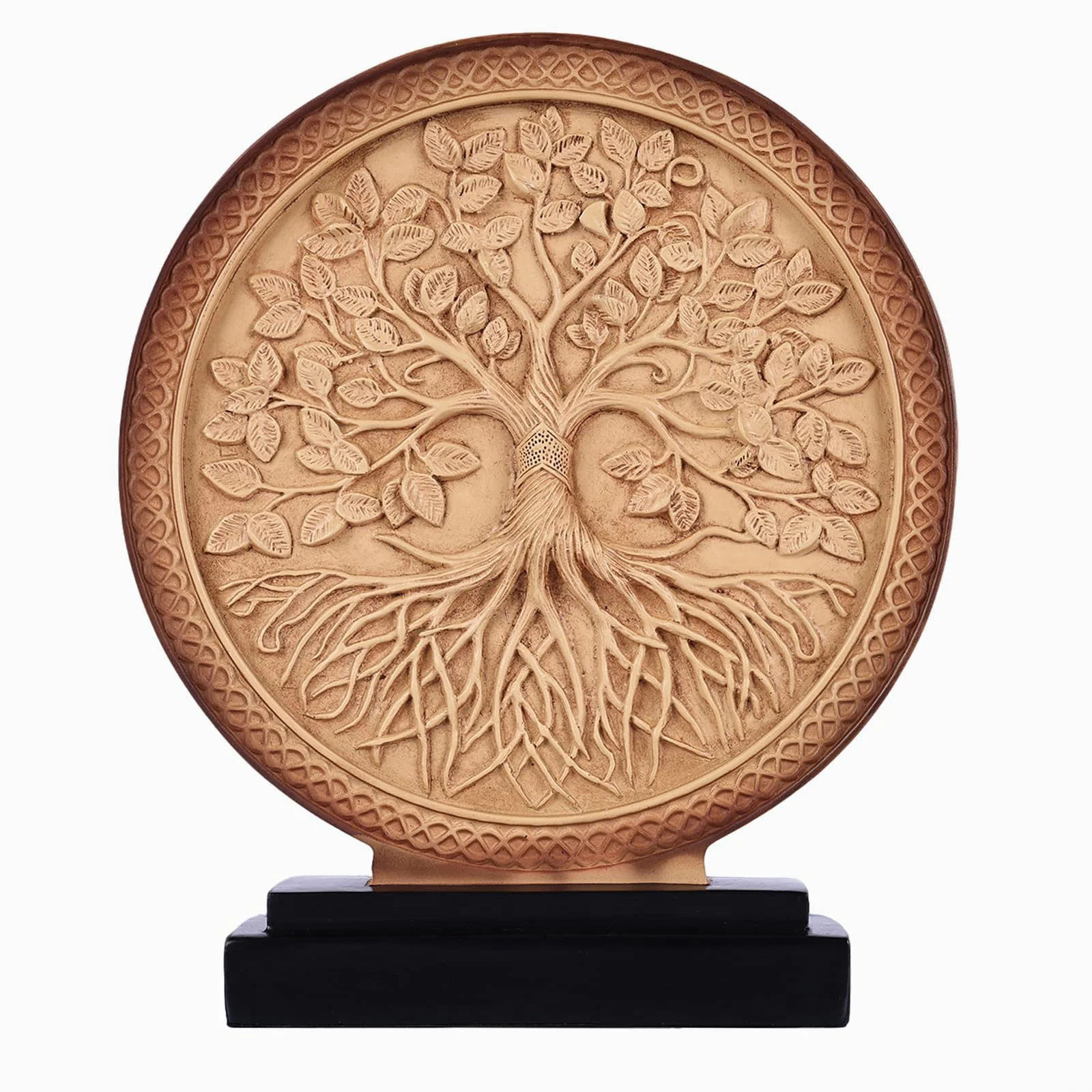 Abstract Tree of Life Decorative Sculpture Soft Yellow Home