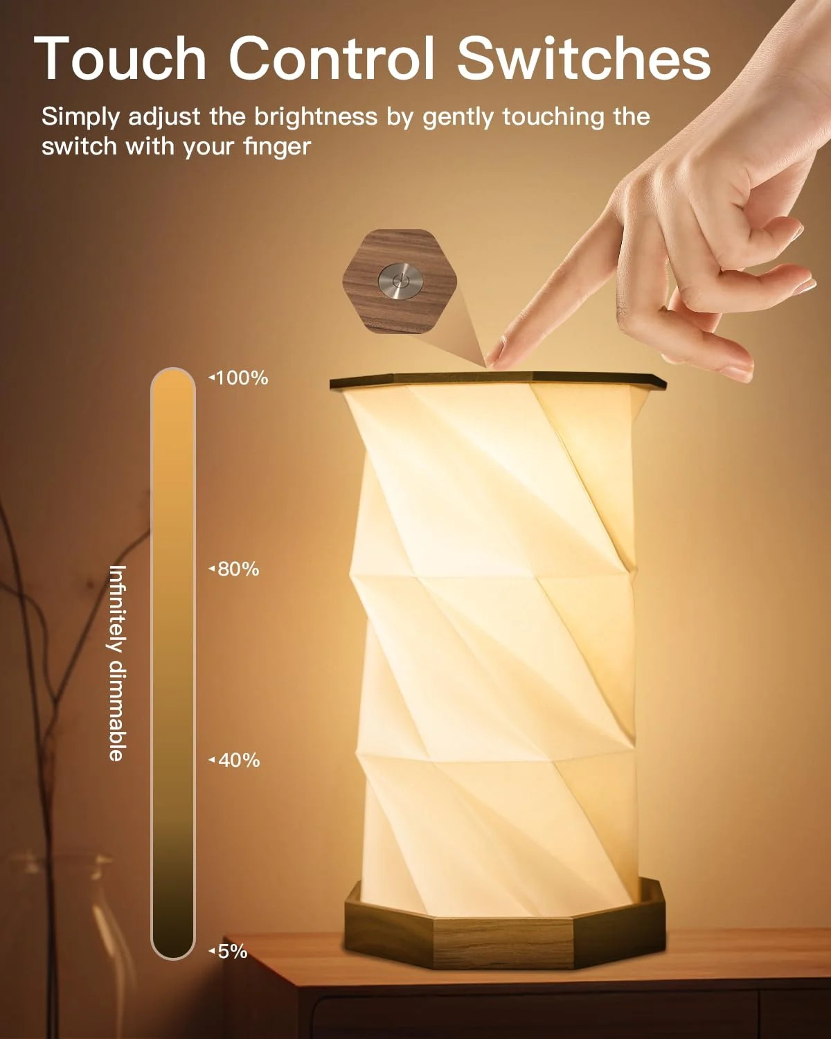 JTT Rechargeable Portable Table Lamp Small Cordless Desk