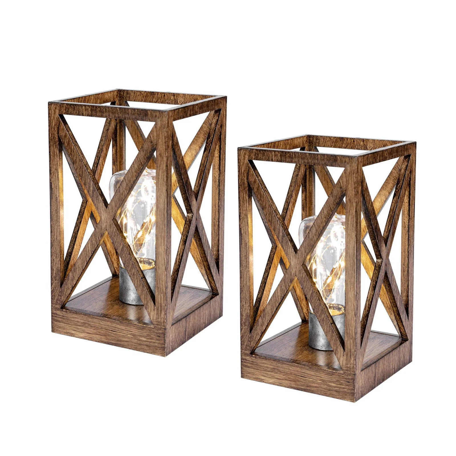WINGBO 2 Pack Retro Battery Powered Table Lamps Battery