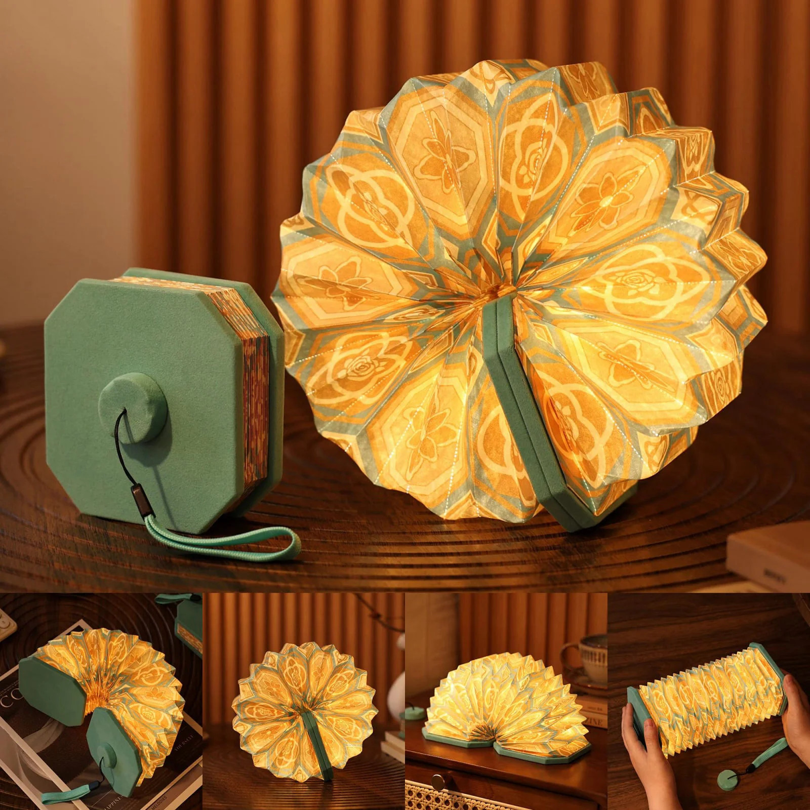 Vintage Accordion Lamp Folding Paper Lamp House Warming