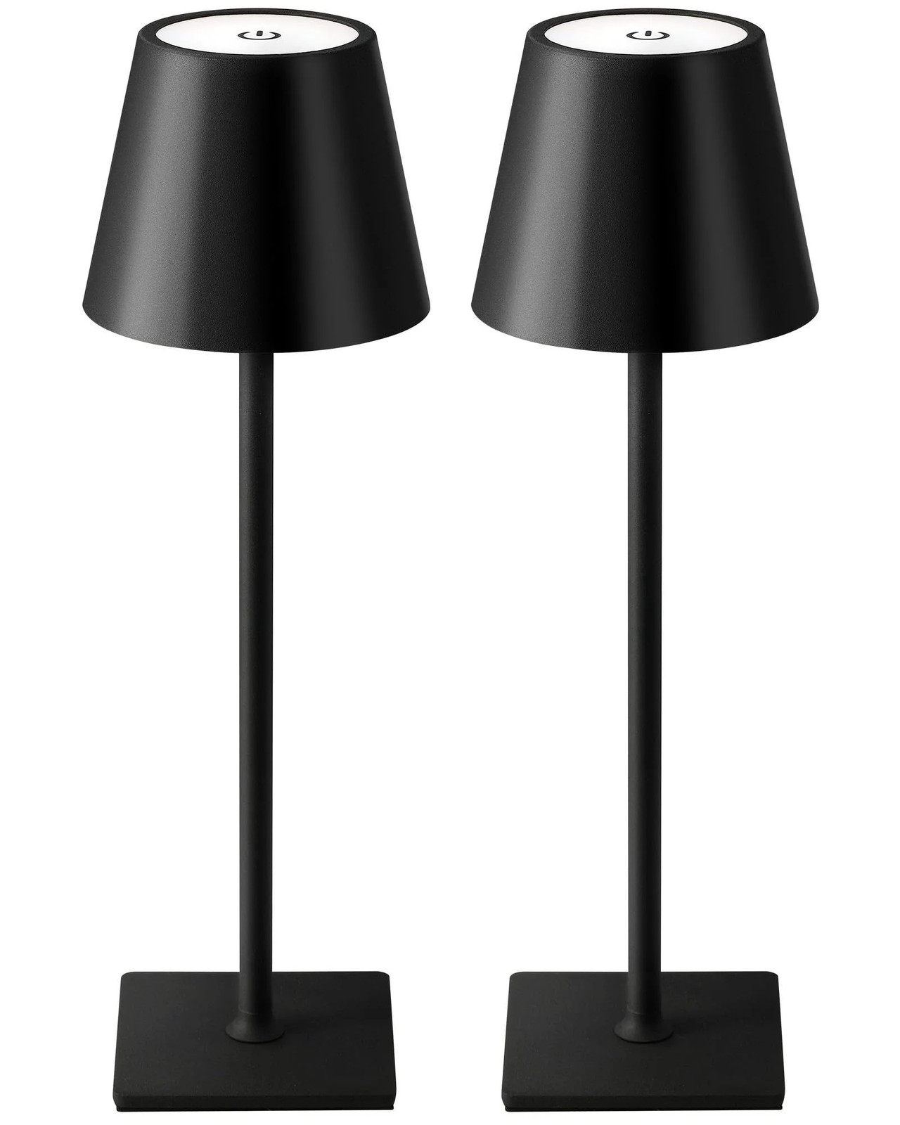 KDG 2 Pack Cordless Black Table Lamps Rechargeable Portable