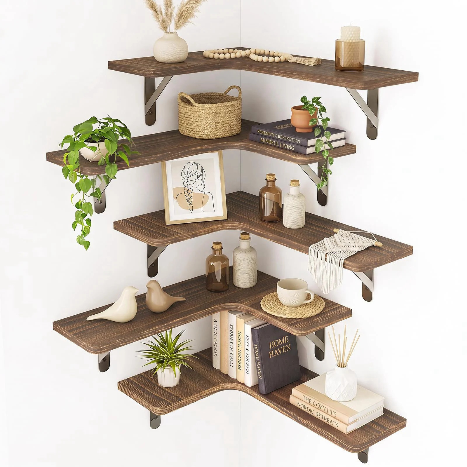 Fixwal Conner Floating Shelves for Wall Decor Dark