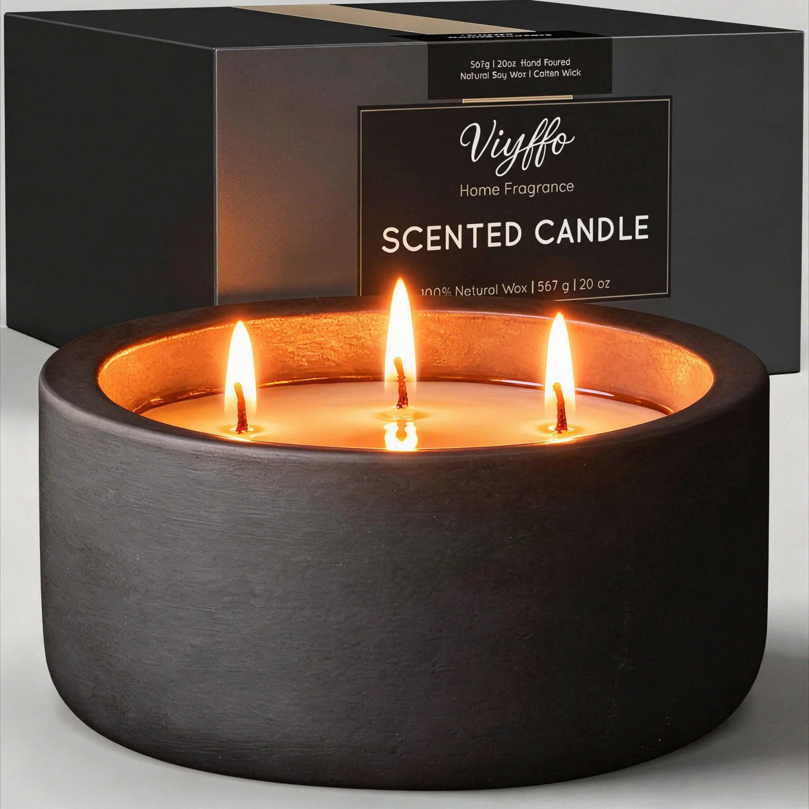 Viyffo 20oz Large Scented Candle Eucalyptus Rosemary 3 Wick