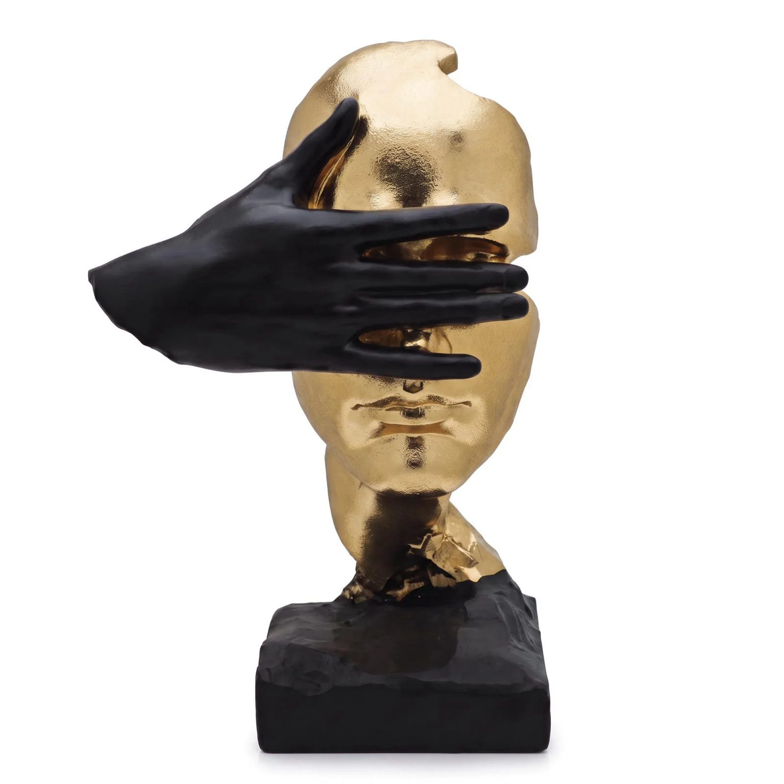 See No Evil Gold Resin Bust Sculpture Desk Shelf Decor