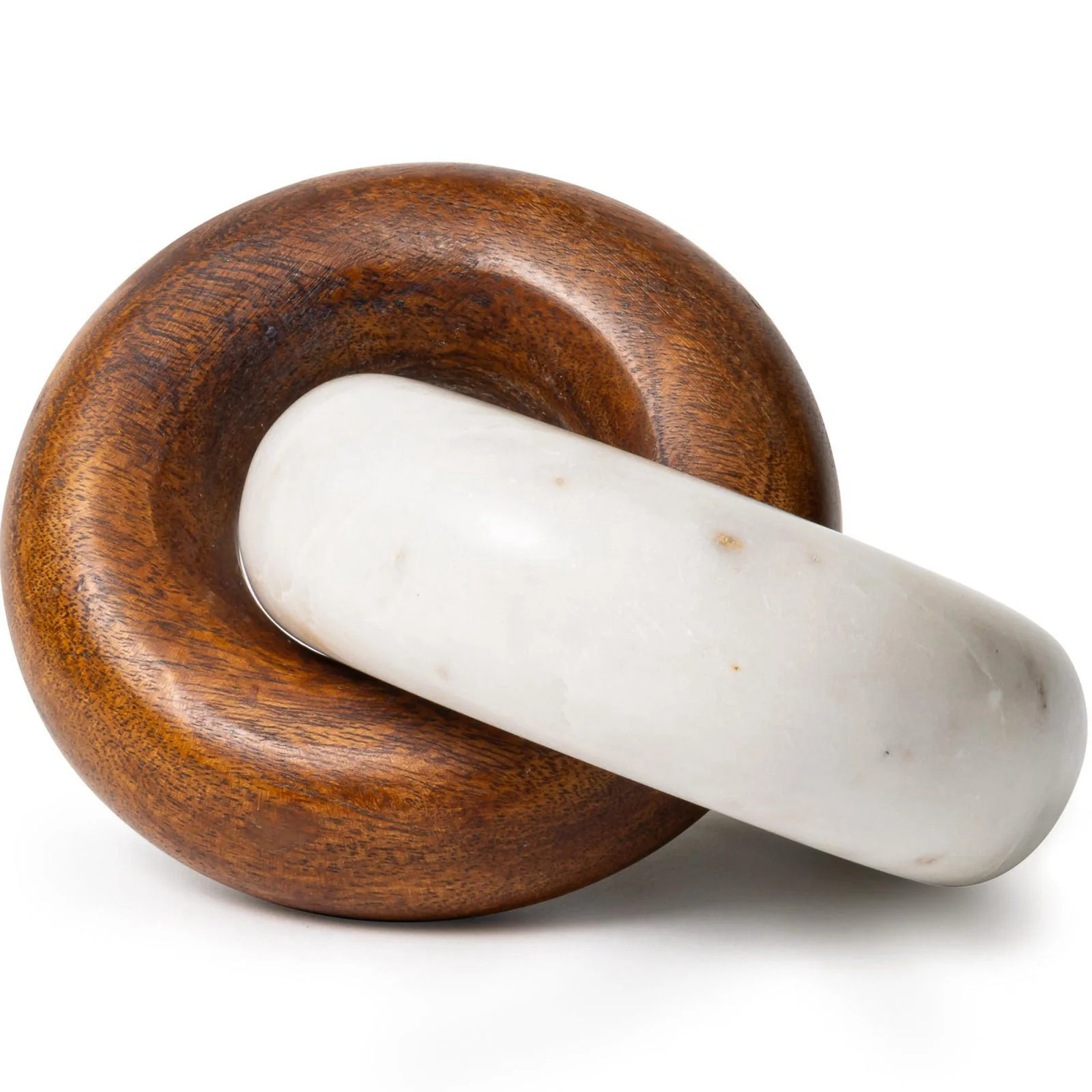 Marble and Wood Decorative Knot for Shelf or Table Decor