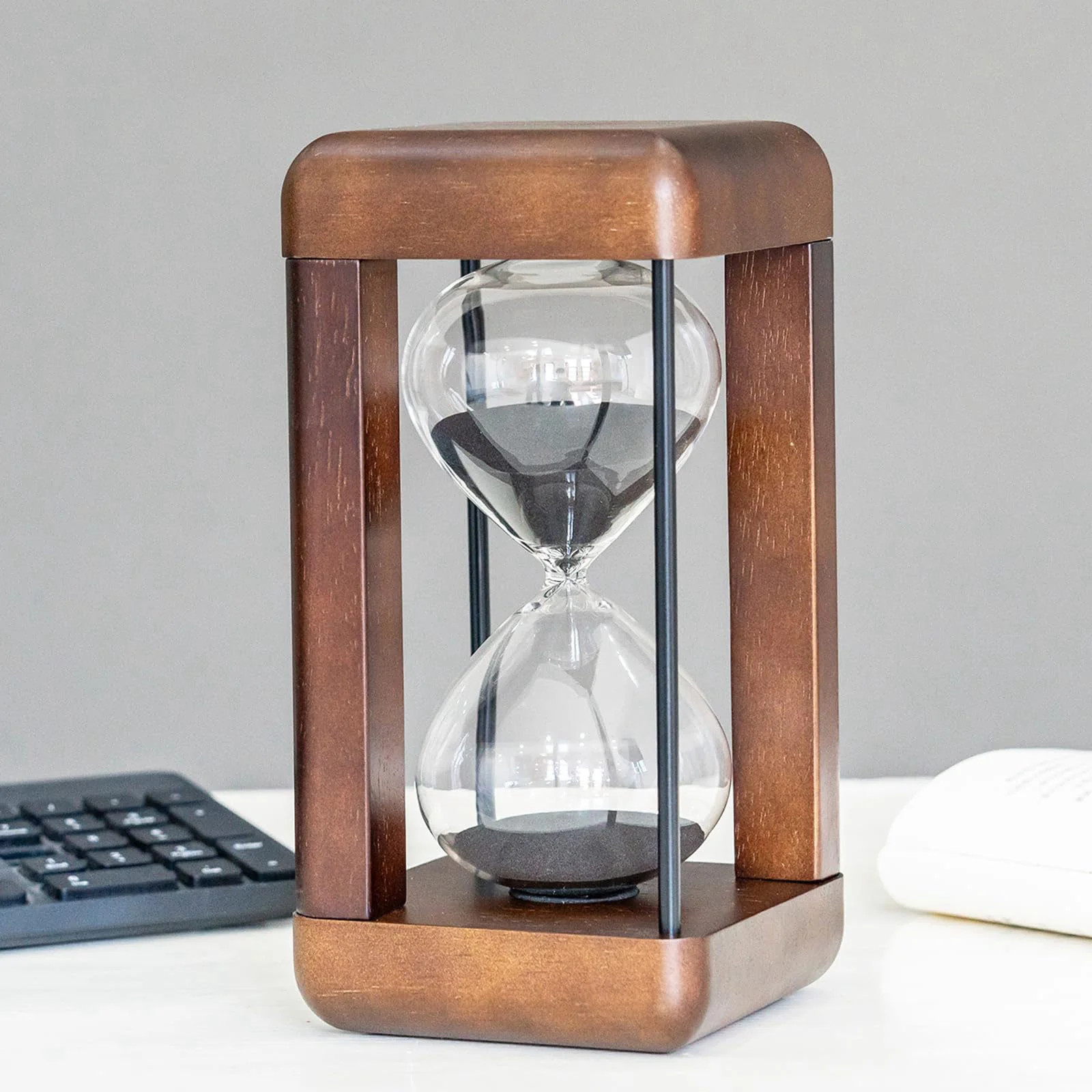 Large Premium Walnut Hourglass 60 Minutes Sand Timers Hour