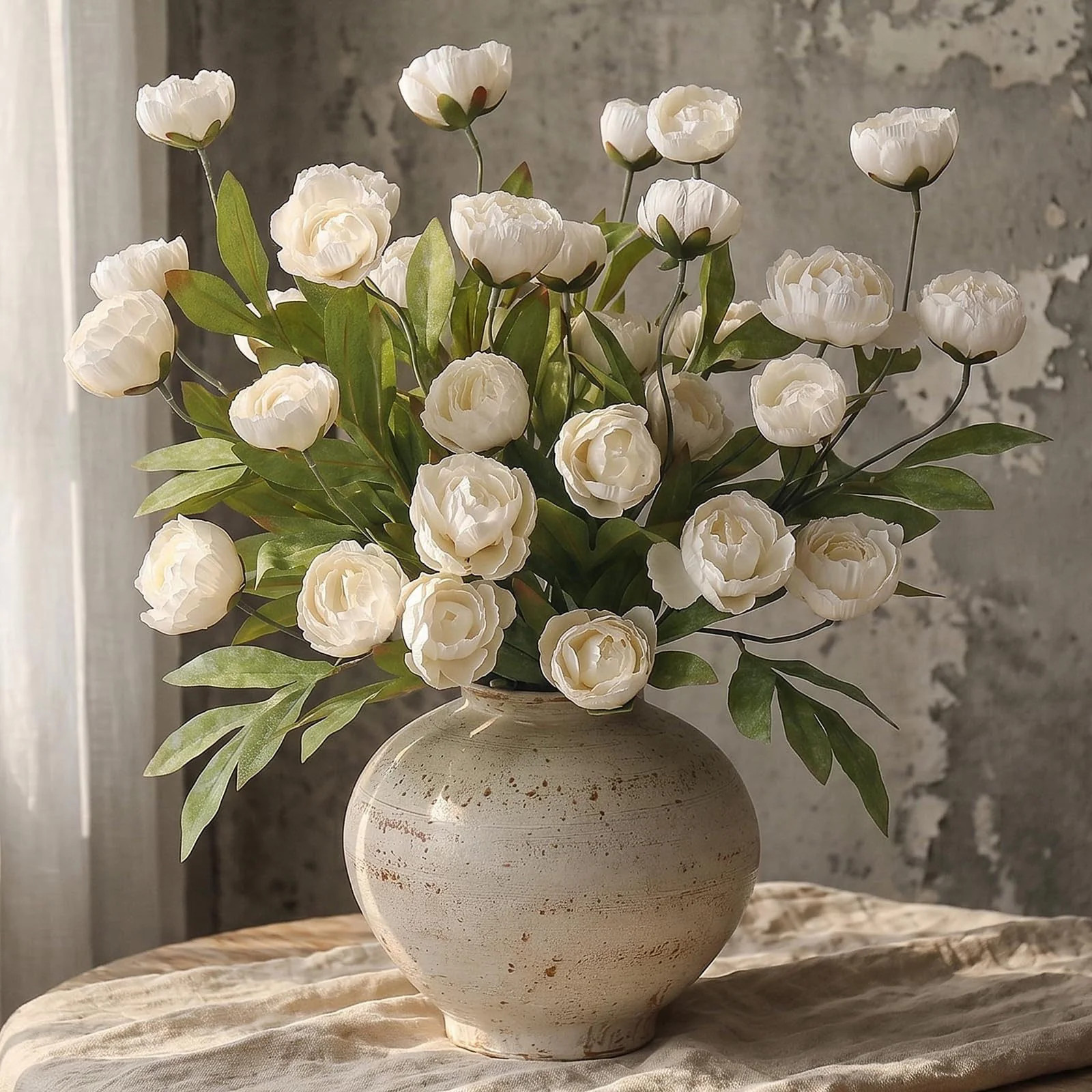 6 Pcs 27 Artificial Peony Silk Flower Stems for Vase Decor