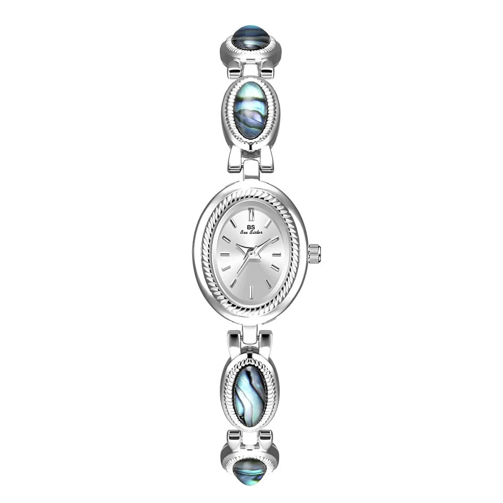 Women s Classic Dainty Pearl Shell Arabic Numerals Oval
