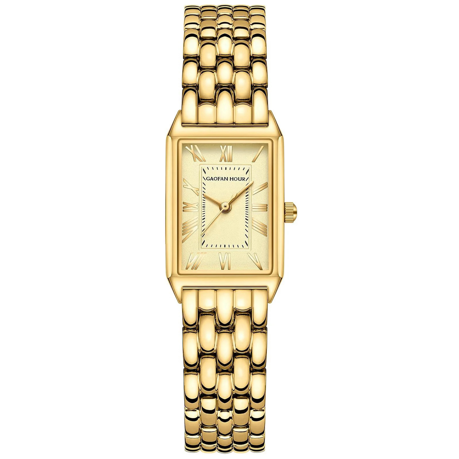Watches for Women with Vintage Rectangular Case Gold Roman