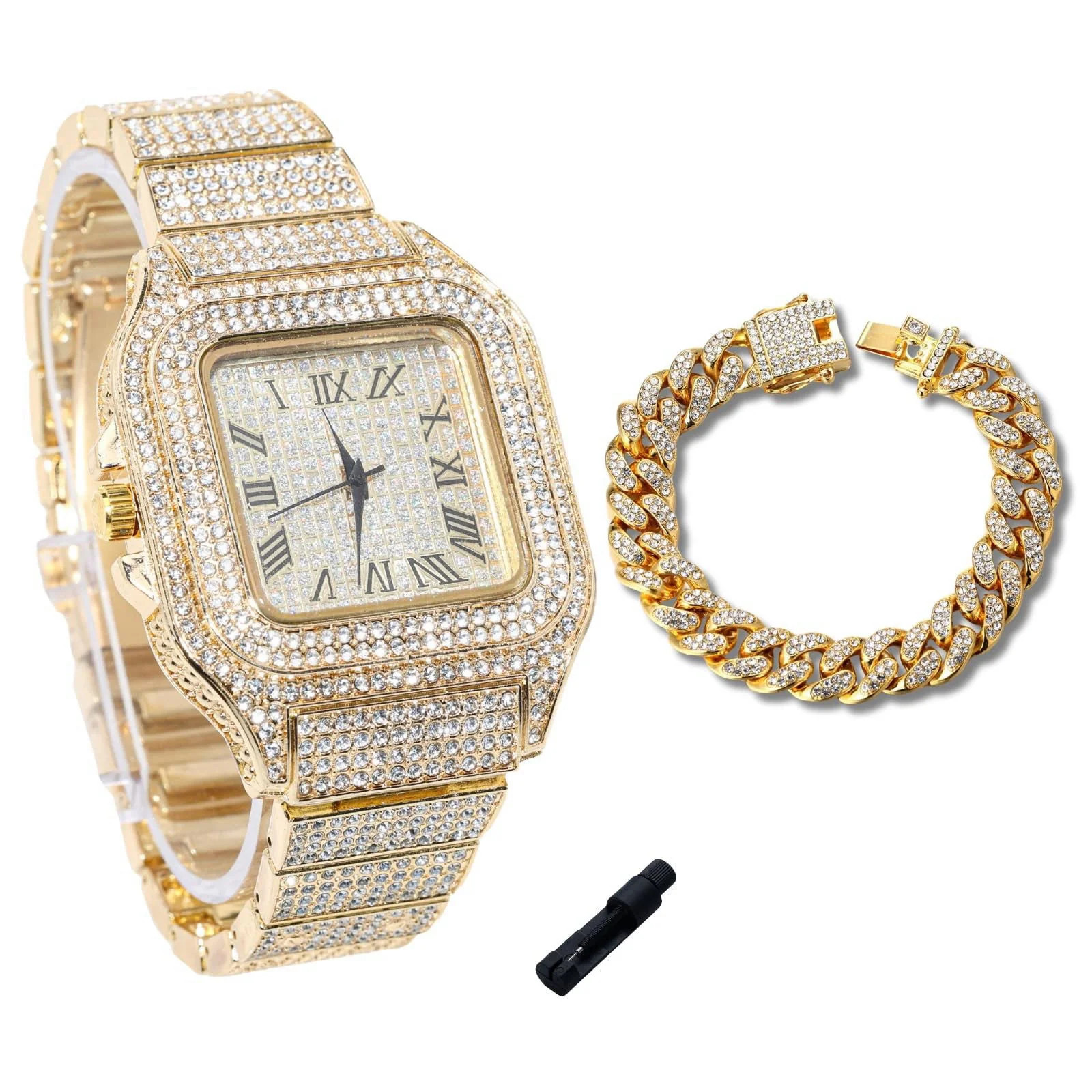 Gold Diamond Watch for Teen Boys
