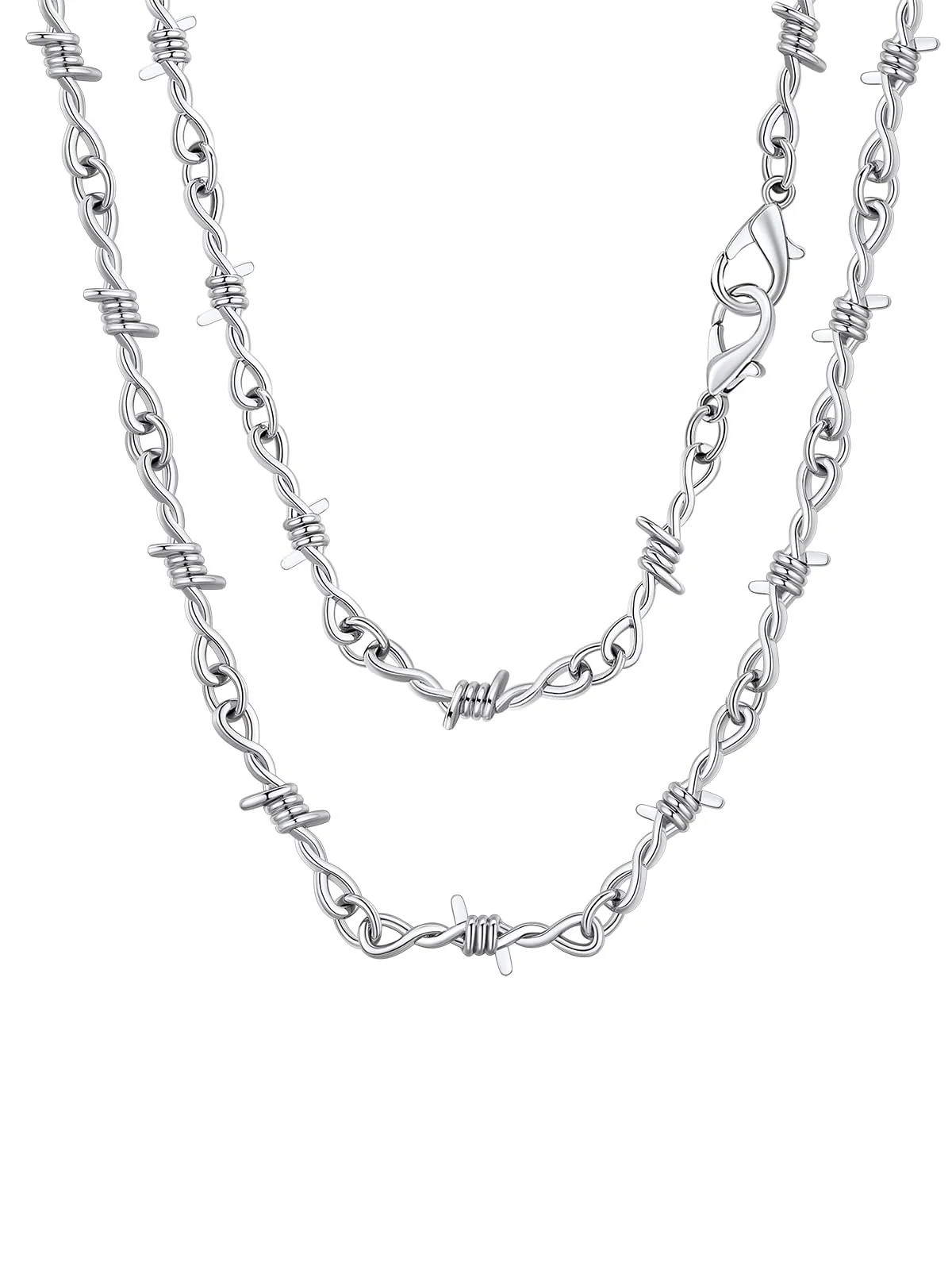 FindChic Barbed Wire Necklace for Men Women Punk Thorns