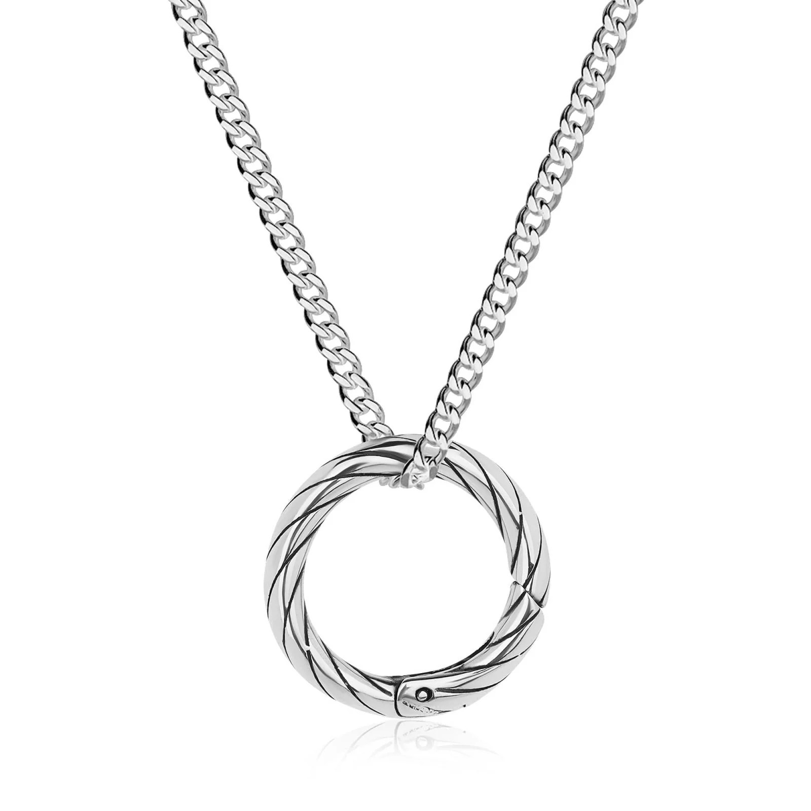 GAVU Stainless Steel Ring Holder Necklace for Women Men