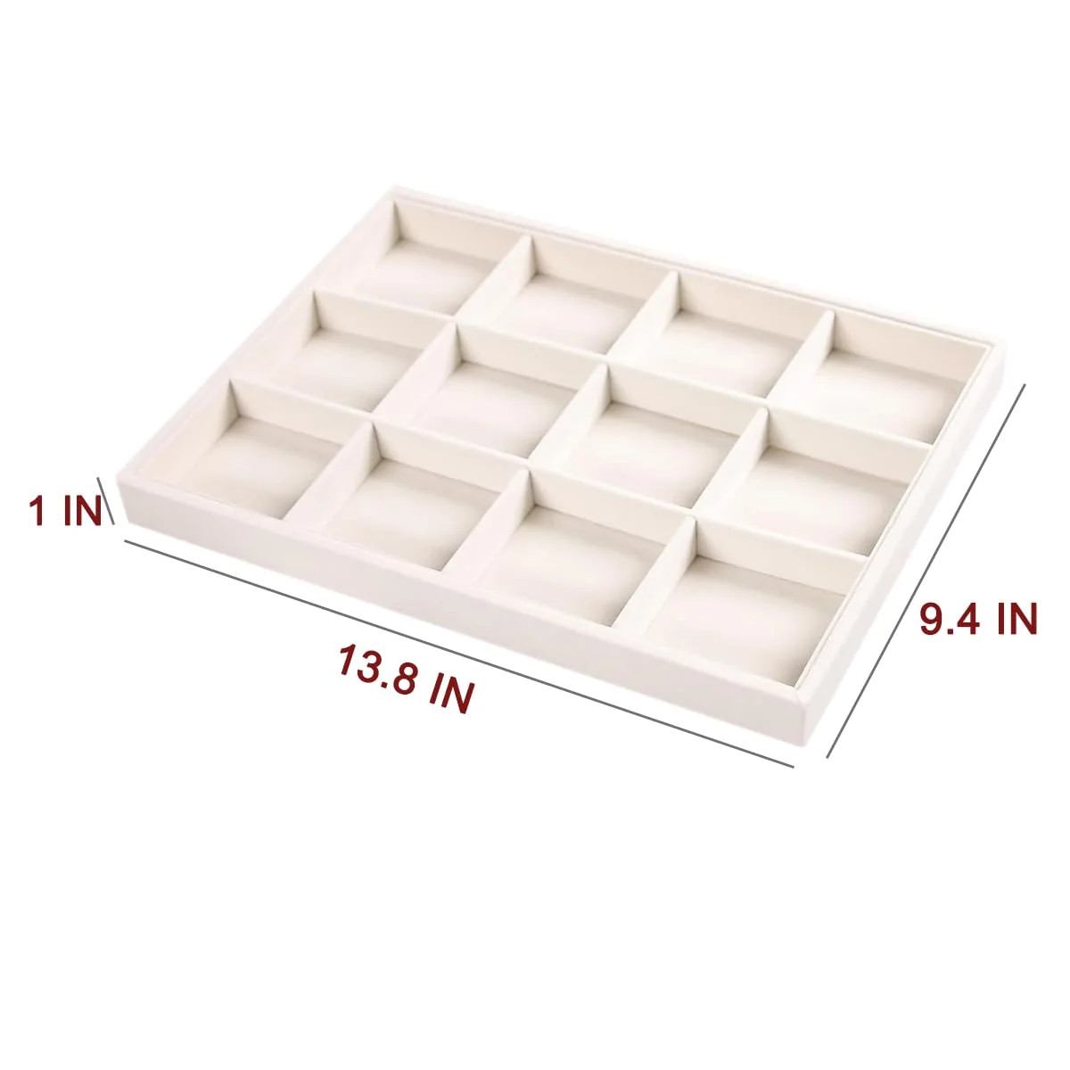 Coward 2PC Stackable 12 Grids Jewelry Organizer Tray
