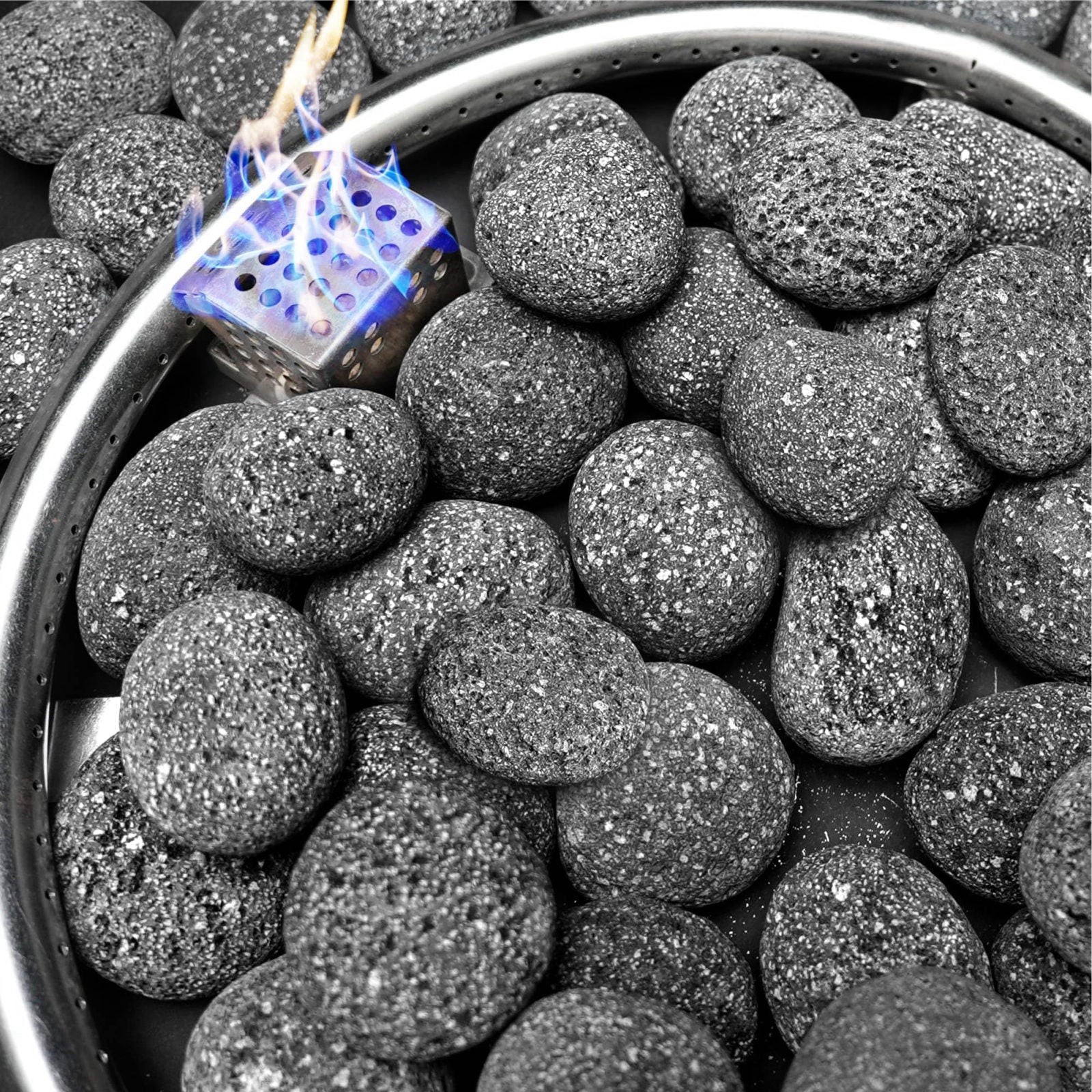 NUPICK 10lb Gray Lava Rocks for Fire Pit Volcanic Rock for