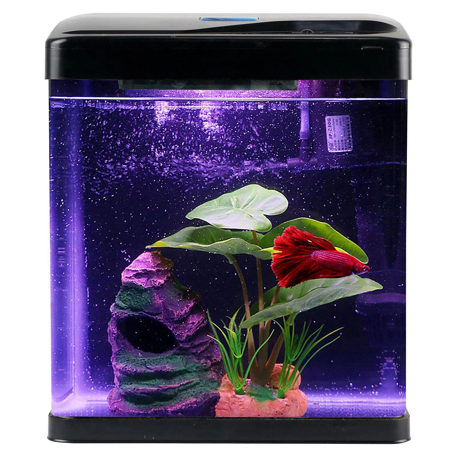 Betta Fish Tank Self Cleaning Glass 2 Gallon Small Nano
