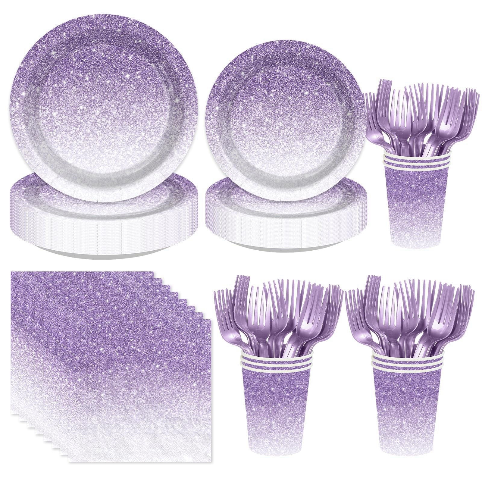 250Pcs Ombre Purple Birthday Party Decorations for Women
