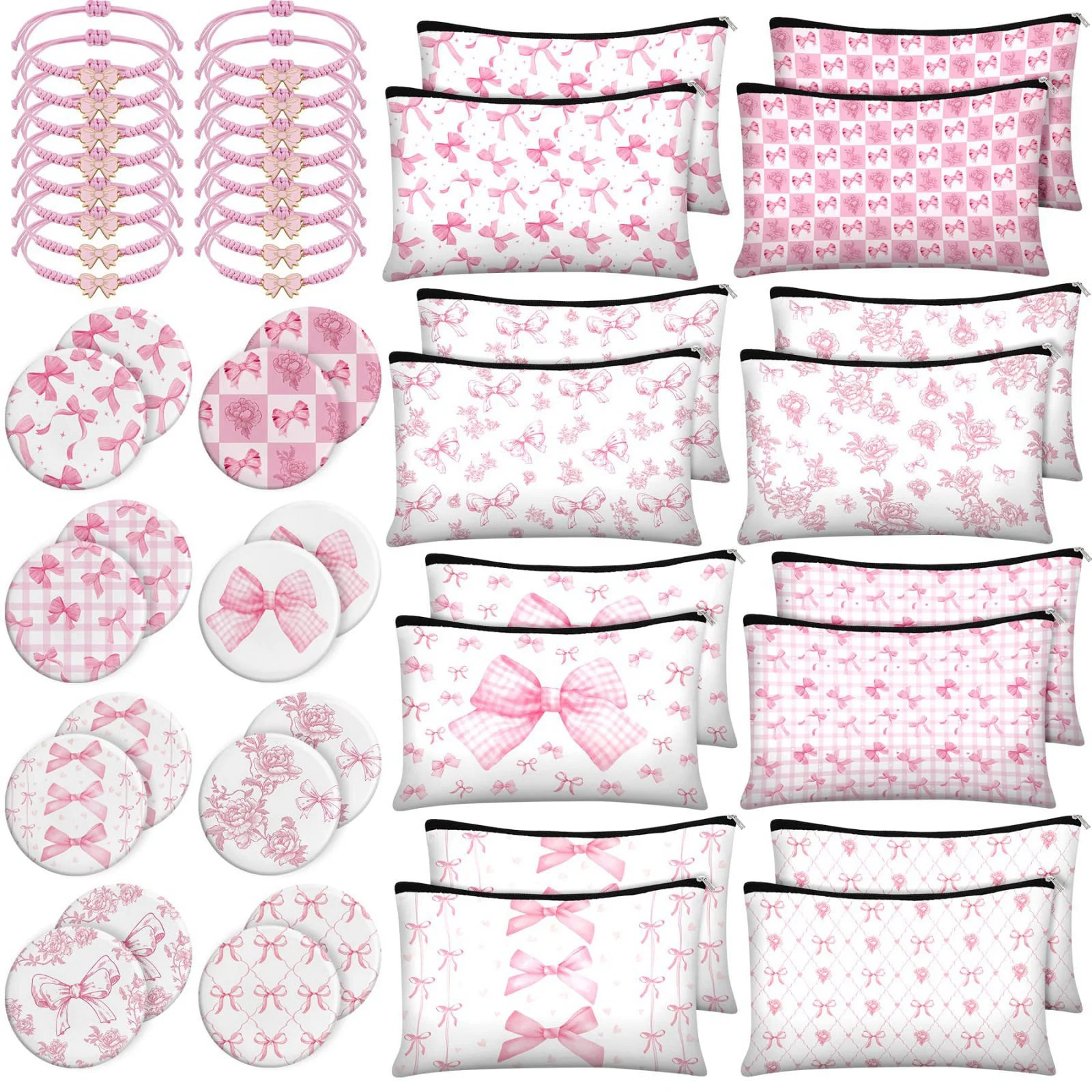 16 Set Pink Coquette Bow Party Favors for Women Bow Canvas
