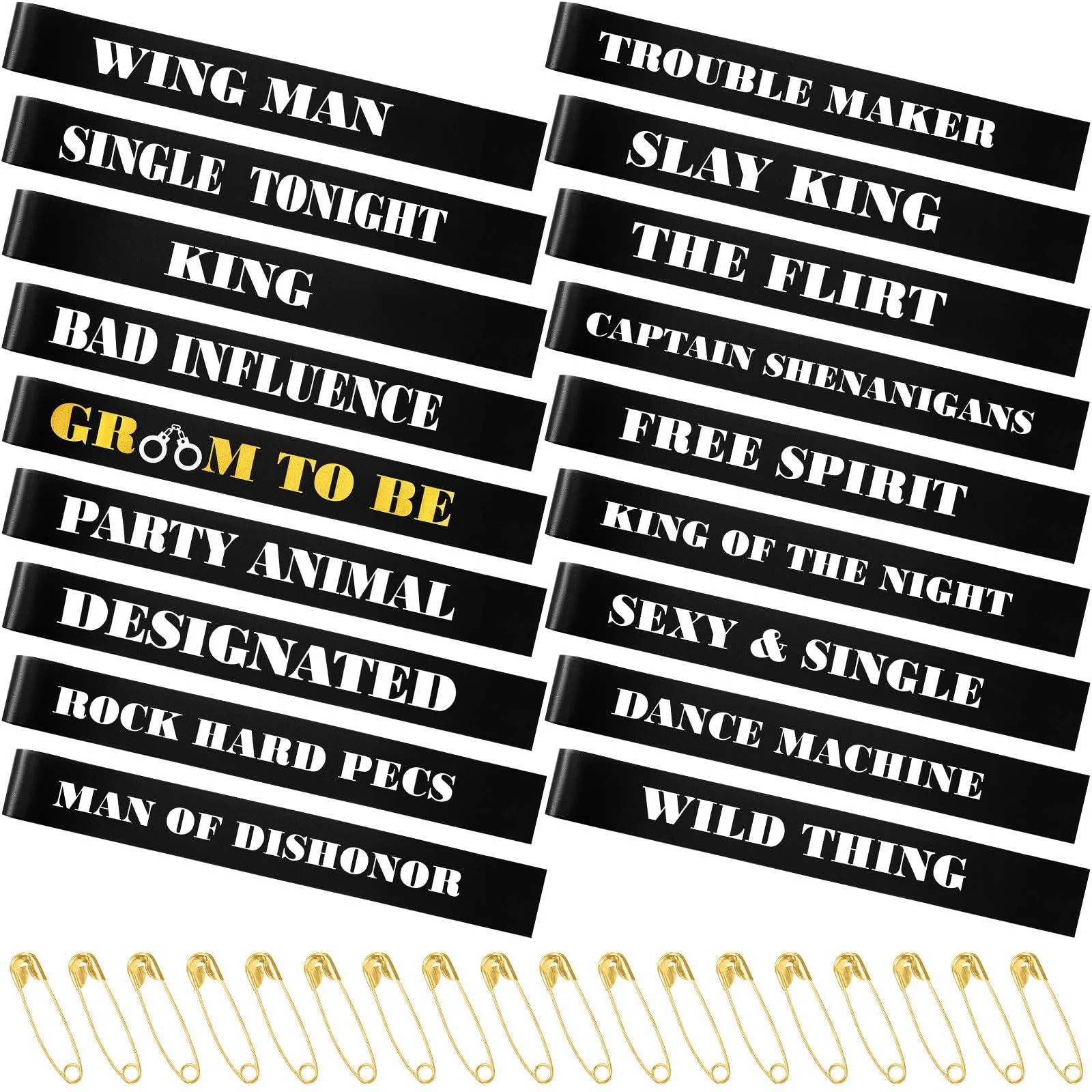 Daifunli 18 Pack Bachelor Party Sashes Groom Groomsmen Team