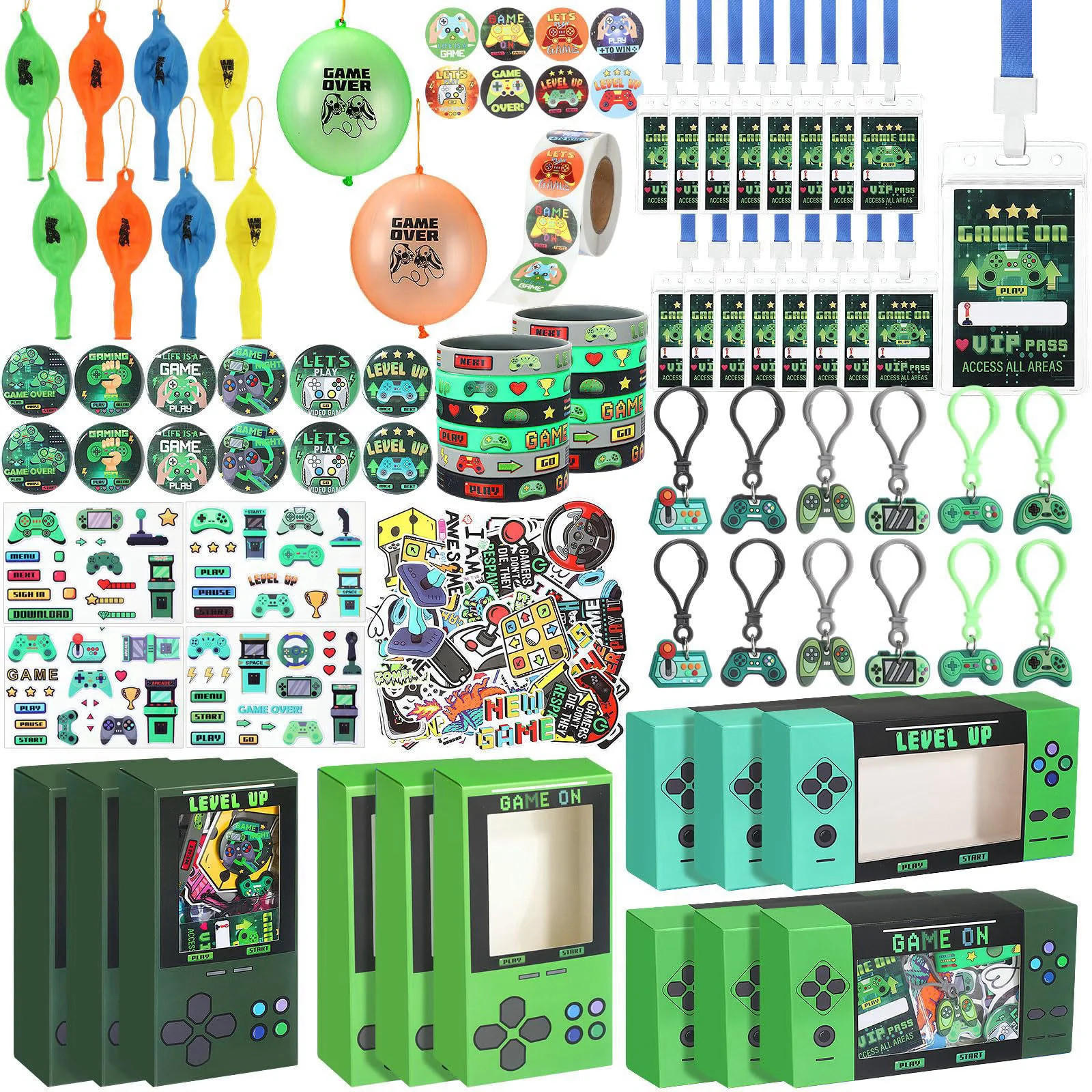 147 Pcs Video Game Party Favors for 12 Kids Gamer Goodie Bag