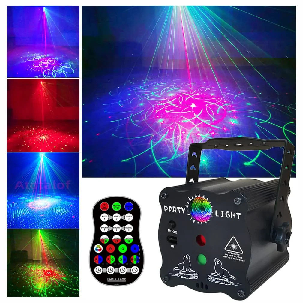 2 in 1 Disco Ball Party Lights with Remote Sound Activated